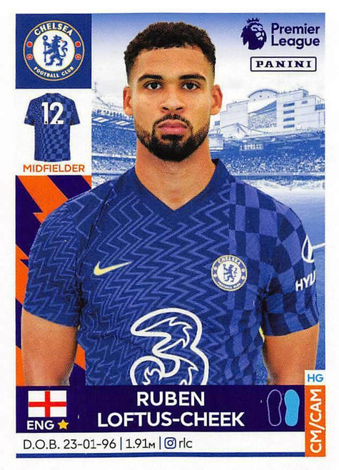 #183 Ruben Loftus-Cheek (Chelsea) Panini Premier League 2022 Sticker Collection