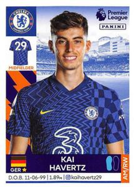 #187 Kai Havertz (Chelsea) Panini Premier League 2022 Sticker Collection