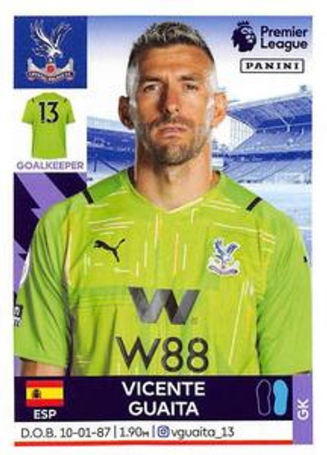 #199 Vicente Guaita (Crystal Palace) Panini Premier League 2022 Sticker Collection