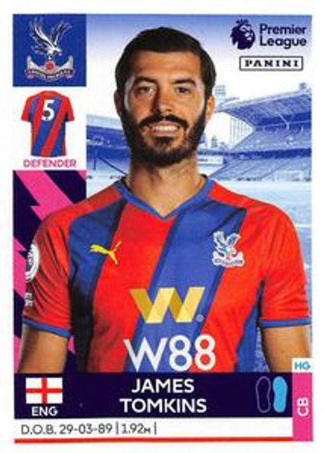 #202 James Tomkins (Crystal Palace) Panini Premier League 2022 Sticker Collection