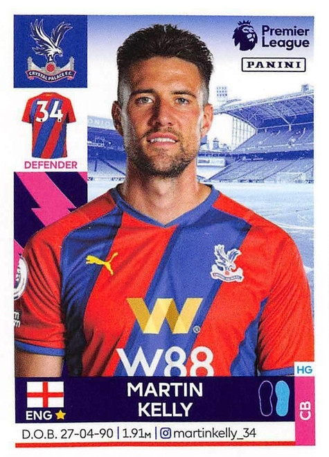 #205 Martin Kelly (Crystal Palace) Panini Premier League 2022 Sticker Collection