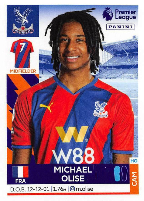 #207 Michael Olise (Crystal Palace) Panini Premier League 2022 Sticker Collection