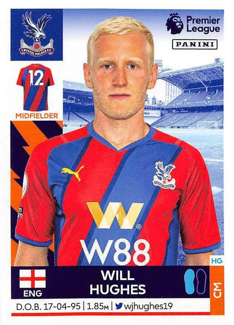 #211 Will Hughes (Crystal Palace) Panini Premier League 2022 Sticker Collection