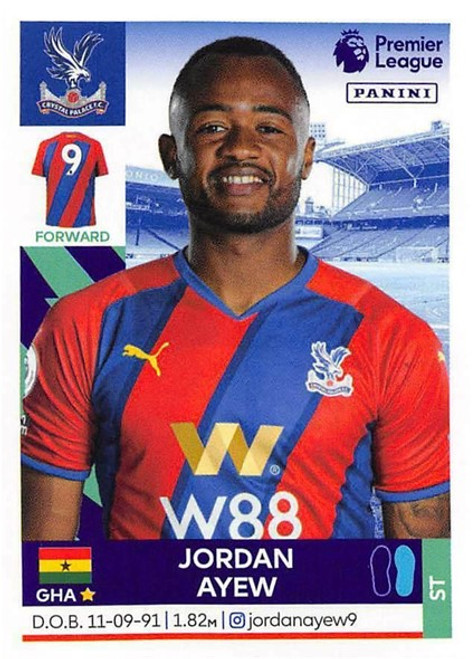 #216 Jordan Ayew (Crystal Palace) Panini Premier League 2022 Sticker Collection