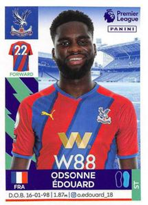 #220 Odsonne Édouard (Crystal Palace) Panini Premier League 2022 Sticker Collection