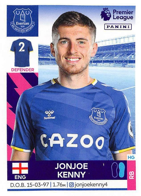 #229 Jonjoe Kenny (Everton) Panini Premier League 2022 Sticker Collection