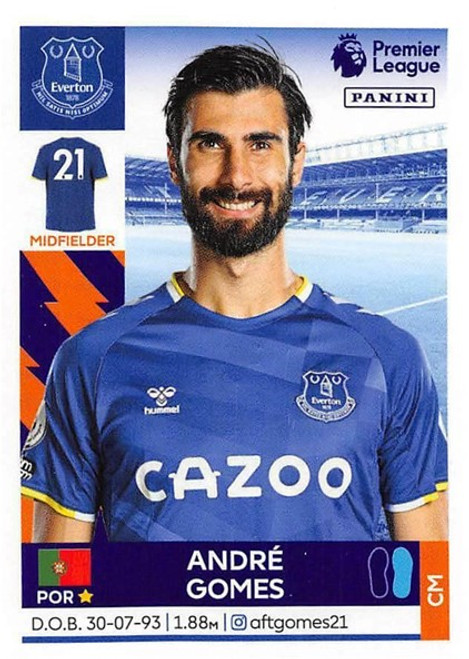 #240 Andre Gomes (Everton) Panini Premier League 2022 Sticker Collection