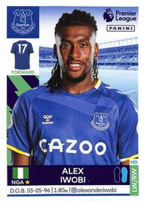 #247 Alex Iwobi (Everton) Panini Premier League 2022 Sticker Collection