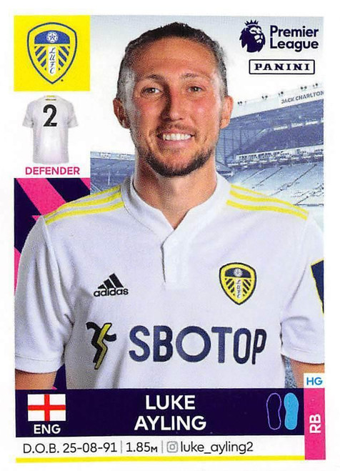 #258 Luke Ayling (Leeds United) Panini Premier League 2022 Sticker Collection