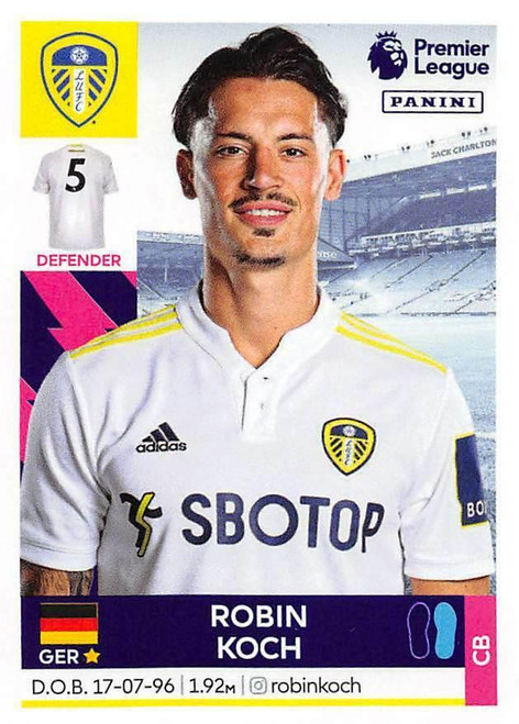 #260 Robin Koch (Leeds United) Panini Premier League 2022 Sticker Collection