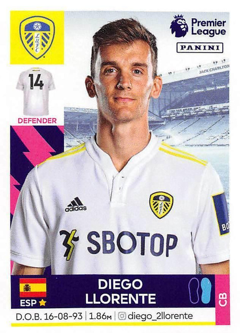 #262 Diego Llorente (Leeds United) Panini Premier League 2022 Sticker Collection