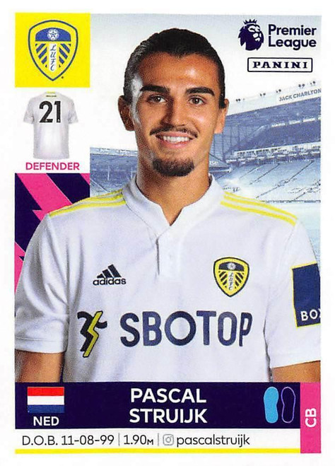 #263 Pascal Struijk (Leeds United) Panini Premier League 2022 Sticker Collection