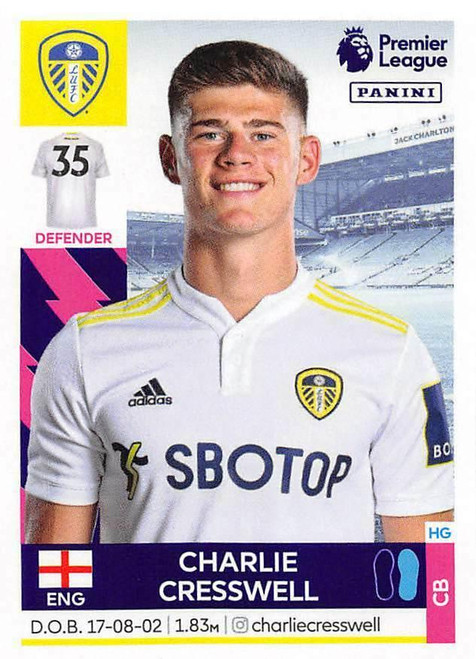 #264 Charlie Cresswell (Leeds United) Panini Premier League 2022 Sticker Collection