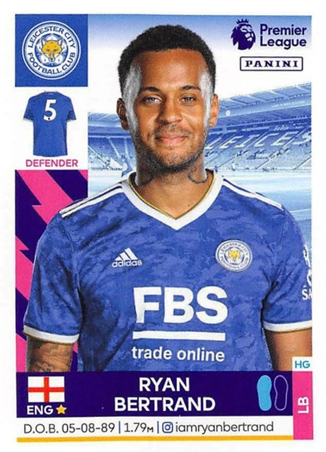 #290 Ryan Bertrand (Leicester City) Panini Premier League 2022 Sticker Collection
