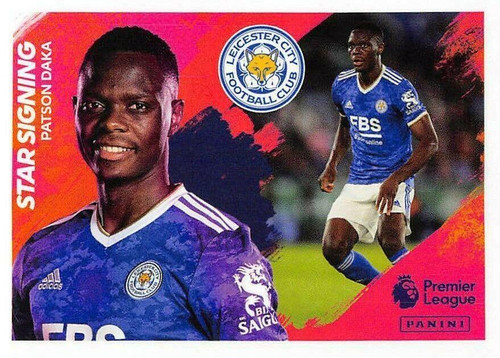 #310 Patson Daka (Leicester City) Panini Premier League 2022 Sticker Collection STAR SIGNING