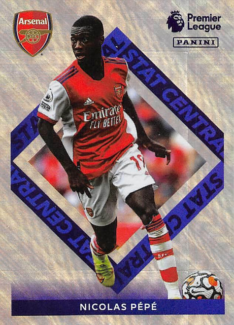 #313 Nicolas Pépé (Arsenal) Panini Premier League 2022 Sticker Collection STAT CENTRAL