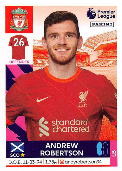 #354 Andrew Robertson (Liverpool) Panini Premier League 2022 Sticker Collection