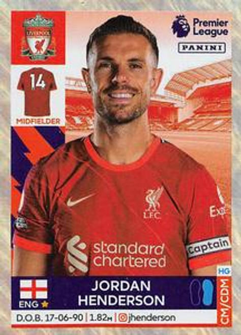 #362 Jordan Henderson (Liverpool) Panini Premier League 2022 Sticker Collection