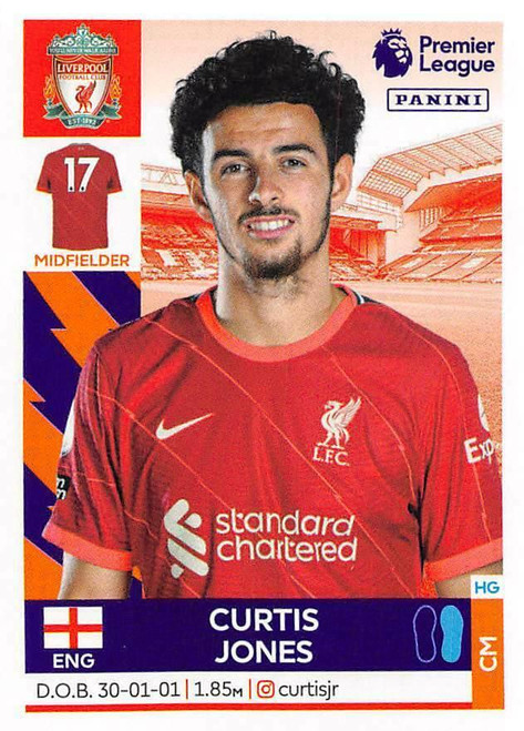 #364 Curtis Jones (Liverpool) Panini Premier League 2022 Sticker Collection