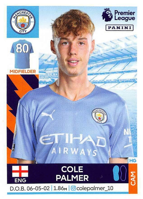 #396 Cole Palmer (Manchester City) Panini Premier League 2022 Sticker Collection
