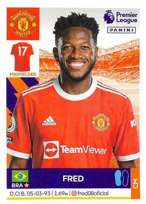 #418 Fred (Manchester United) Panini Premier League 2022 Sticker Collection
