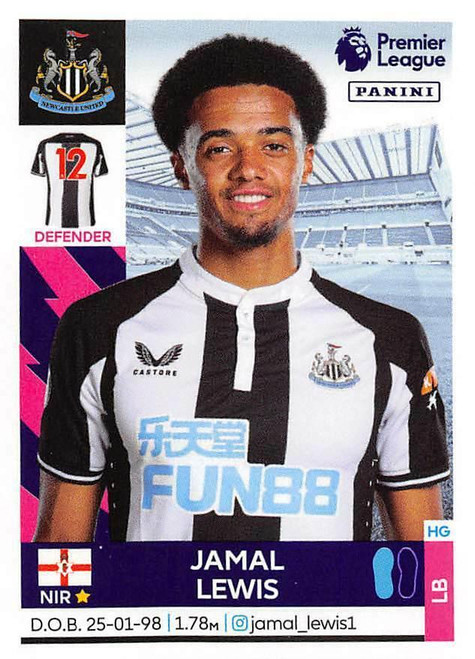 #441 Jamal Lewis (Newcastle United) Panini Premier League 2022 Sticker Collection