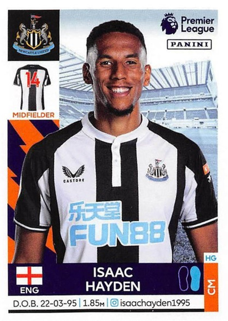 #448 Isaac Hayden (Newcastle United) Panini Premier League 2022 Sticker Collection