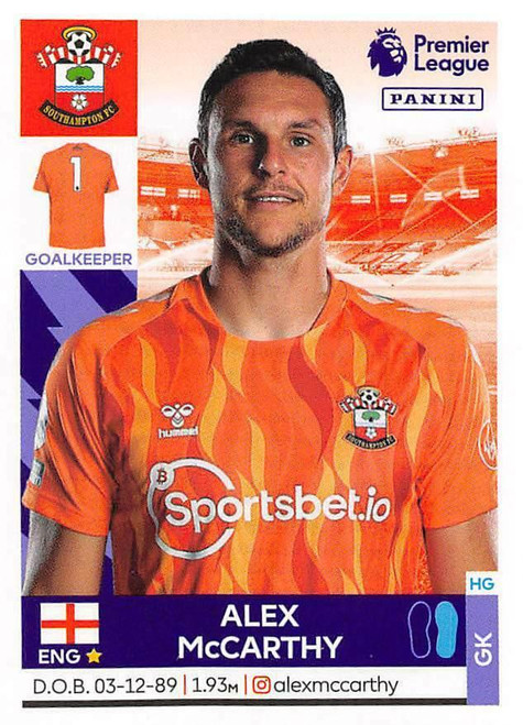 #493 Alex McCarthy (Southampton) Panini Premier League 2022 Sticker Collection