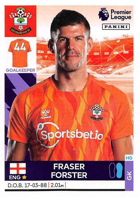 #494 Fraser Forster (Southampton) Panini Premier League 2022 Sticker Collection