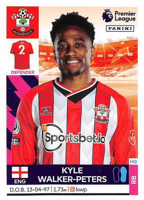 #495 Kyle Walker-Peters (Southampton) Panini Premier League 2022 Sticker Collection