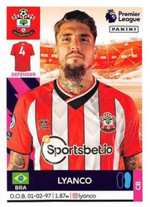 #496 Lyanco (Southampton) Panini Premier League 2022 Sticker Collection