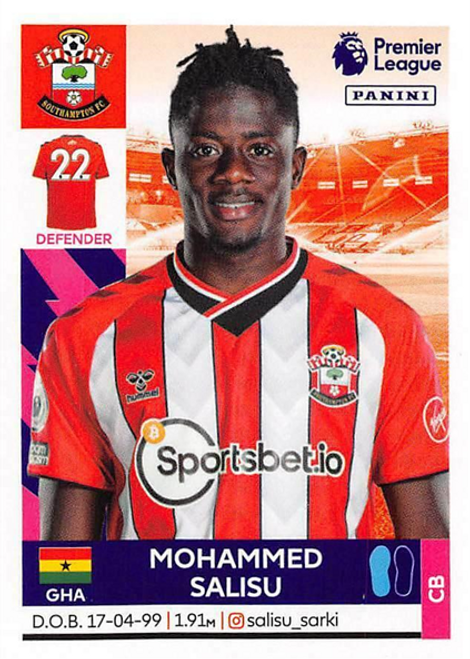 #500 Mohammed Salisu (Southampton) Panini Premier League 2022 Sticker Collection