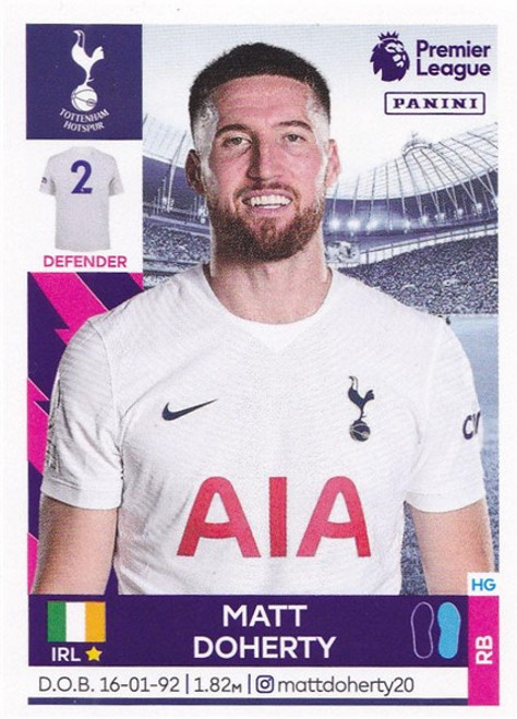 #524 Matt Doherty (Tottenham Hotspur) Panini Premier League 2022 Sticker Collection