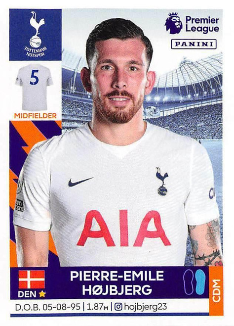 #534 Pierre-Emile Højbjerg (Tottenham Hotspur) Panini Premier League 2022 Sticker Collection