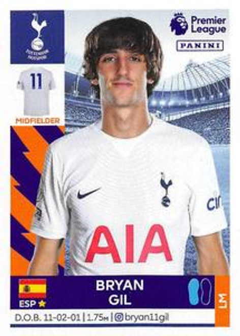 #536 Bryan Gil (Tottenham Hotspur) Panini Premier League 2022 Sticker Collection