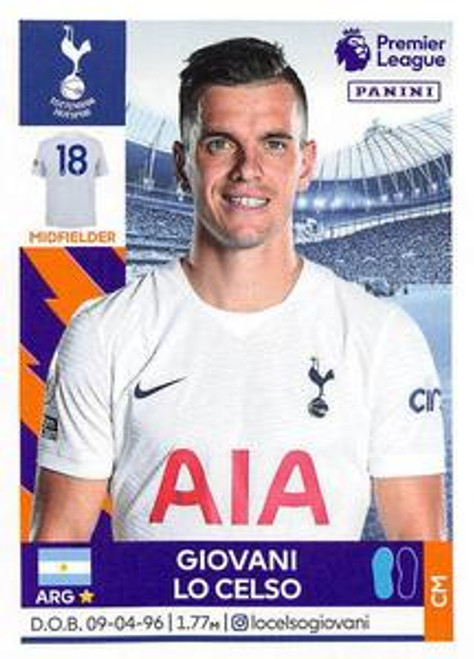 #537 Giovani Lo Celso (Tottenham Hotspur) Panini Premier League 2022 Sticker Collection