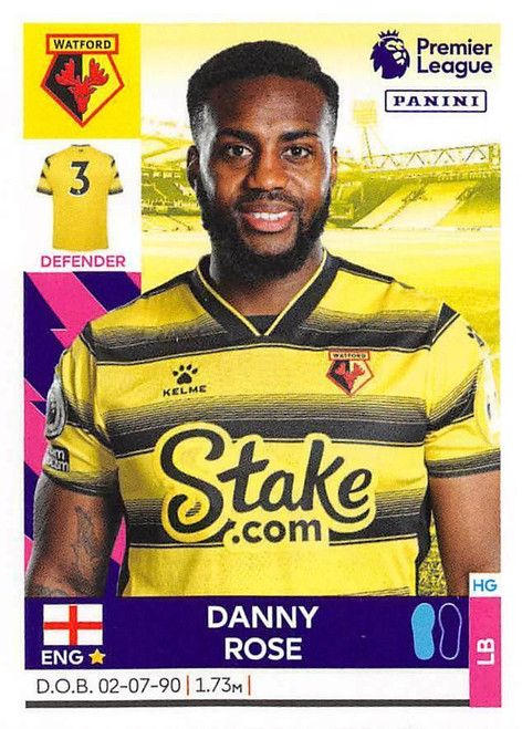 #553 Danny Rose (Watford) Panini Premier League 2022 Sticker Collection