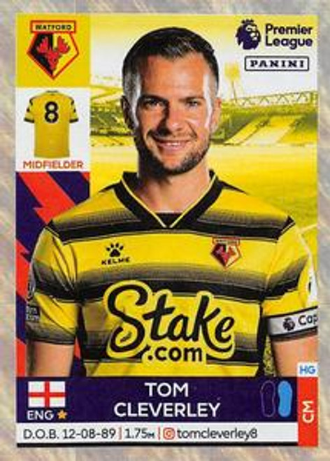 #563 Tom Cleverley (Watford) Panini Premier League 2022 Sticker Collection