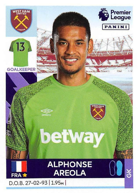 #581 Alphonse Areola (West Ham United) Panini Premier League 2022 Sticker Collection