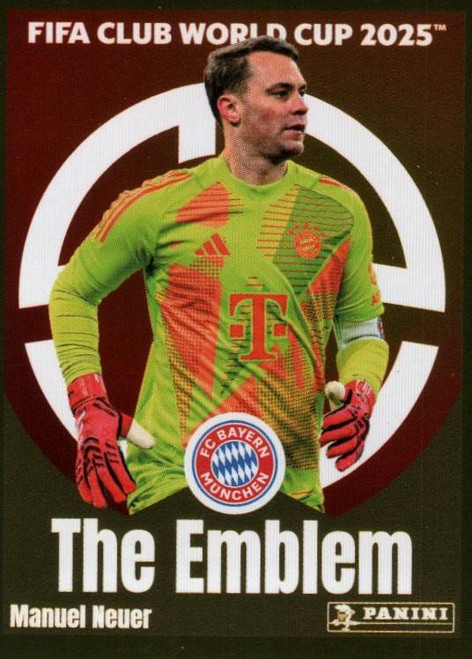 #130 Manuel Neuer THE EMBLEM (FC Bayern München) Panini Club World Cup 2025 Sticker Collection