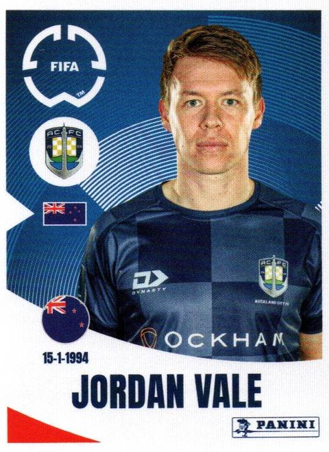 #143 Jordan Vale (Auckland City FC) Panini Club World Cup 2025 Sticker Collection