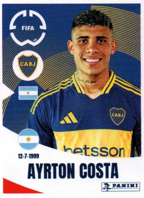 #157 Ayrton Costa (CA Boca Juniors) Panini Club World Cup 2025 Sticker Collection