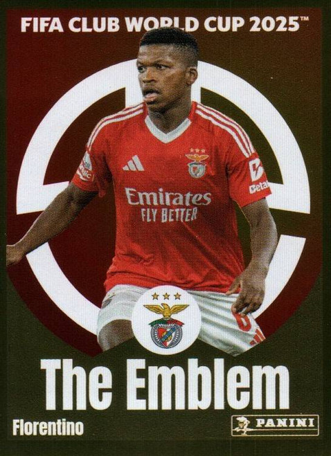 #184 Florentino THE EMBLEM (SL Benfica) Panini Club World Cup 2025 Sticker Collection #184 Florentino THE EMBLEM (SL Benfica) Panini Club World Cup 2025 Sticker Collection