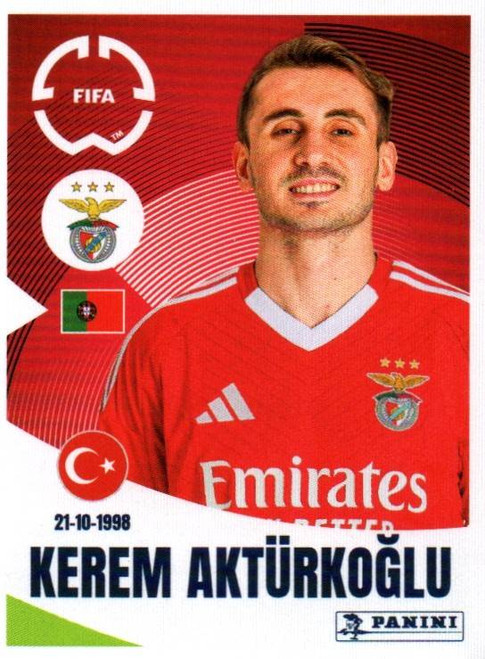 #186 Kerem Aktürkoglu (SL Benfica) Panini Club World Cup 2025 Sticker Collection #186 Kerem Aktürkoglu (SL Benfica) Panini Club World Cup 2025 Sticker Collection