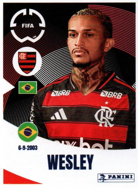 #196 Wesley Franca (CR Flamengo) Panini Club World Cup 2025 Sticker Collection #196 Wesley Franca (CR Flamengo) Panini Club World Cup 2025 Sticker Collection
