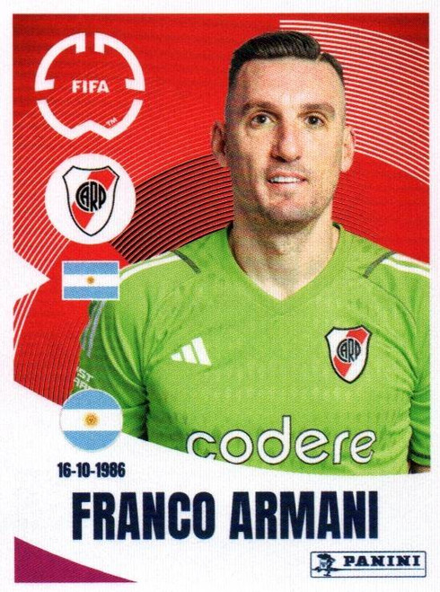 #264 Franco Armani (CA River Plate) Panini Club World Cup 2025 Sticker Collection #264 Franco Armani (CA River Plate) Panini Club World Cup 2025 Sticker Collection