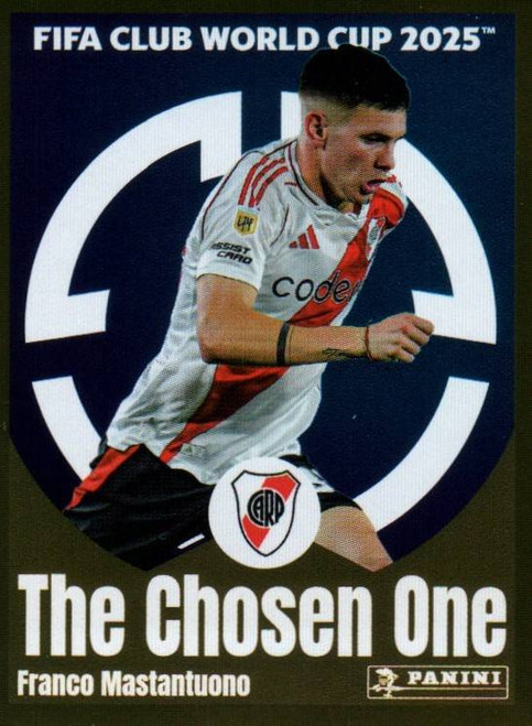 #277 Franco Mastantuono THE CHOSEN ONE (CA River Plate) Panini Club World Cup 2025 Sticker Collection #277 Franco Mastantuono THE CHOSEN ONE (CA River Plate) Panini Club World Cup 2025 Sticker Collection