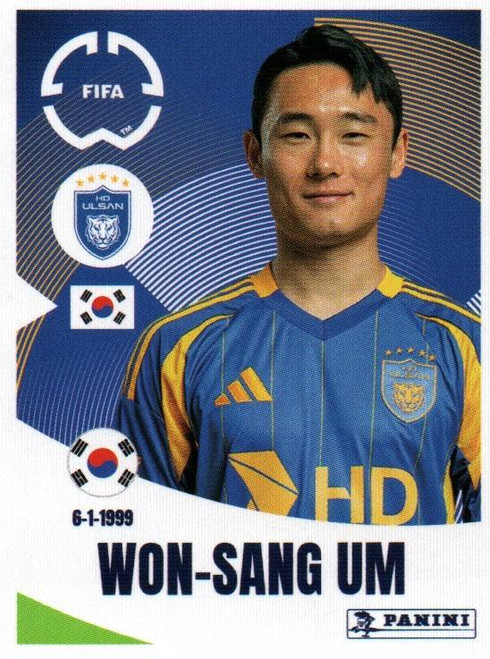 #384 Won-sang Um (Ulsan HD FC) Panini Club World Cup 2025 Sticker Collection #384 Won-sang Um (Ulsan HD FC) Panini Club World Cup 2025 Sticker Collection