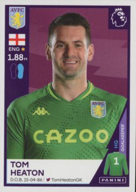 #53 Tom Heaton (Aston Villa) Panini Premier League 2021 Sticker Collection