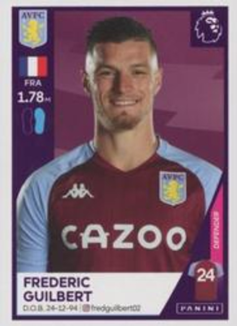 #60 Frederic Guilbert (Aston Villa) Panini Premier League 2021 Sticker Collection